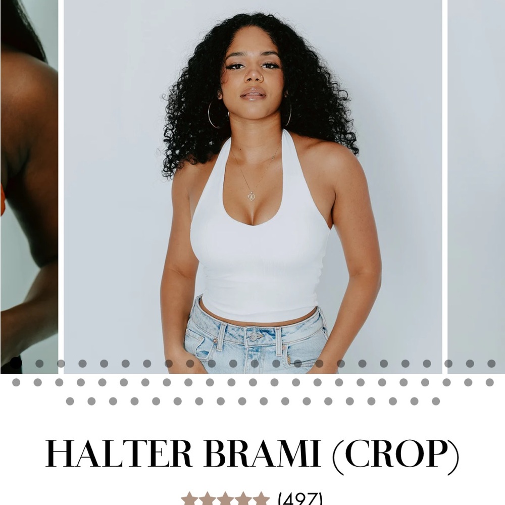 Klassy Network White Halter Brami (Crop)